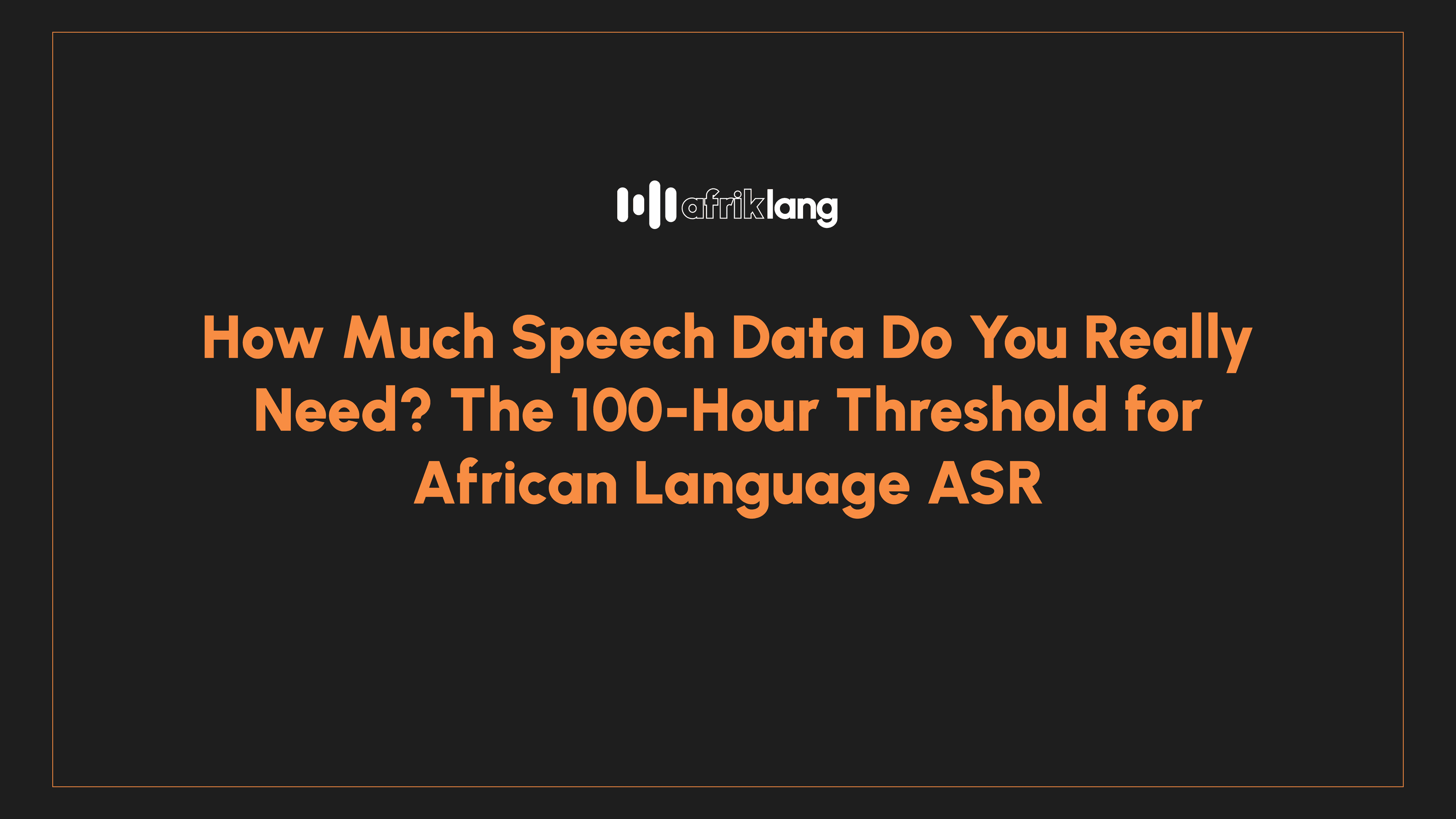 Abstract visualization of audio waveforms accumulating into a threshold line, representing the data requirements for African language speech recognition training.